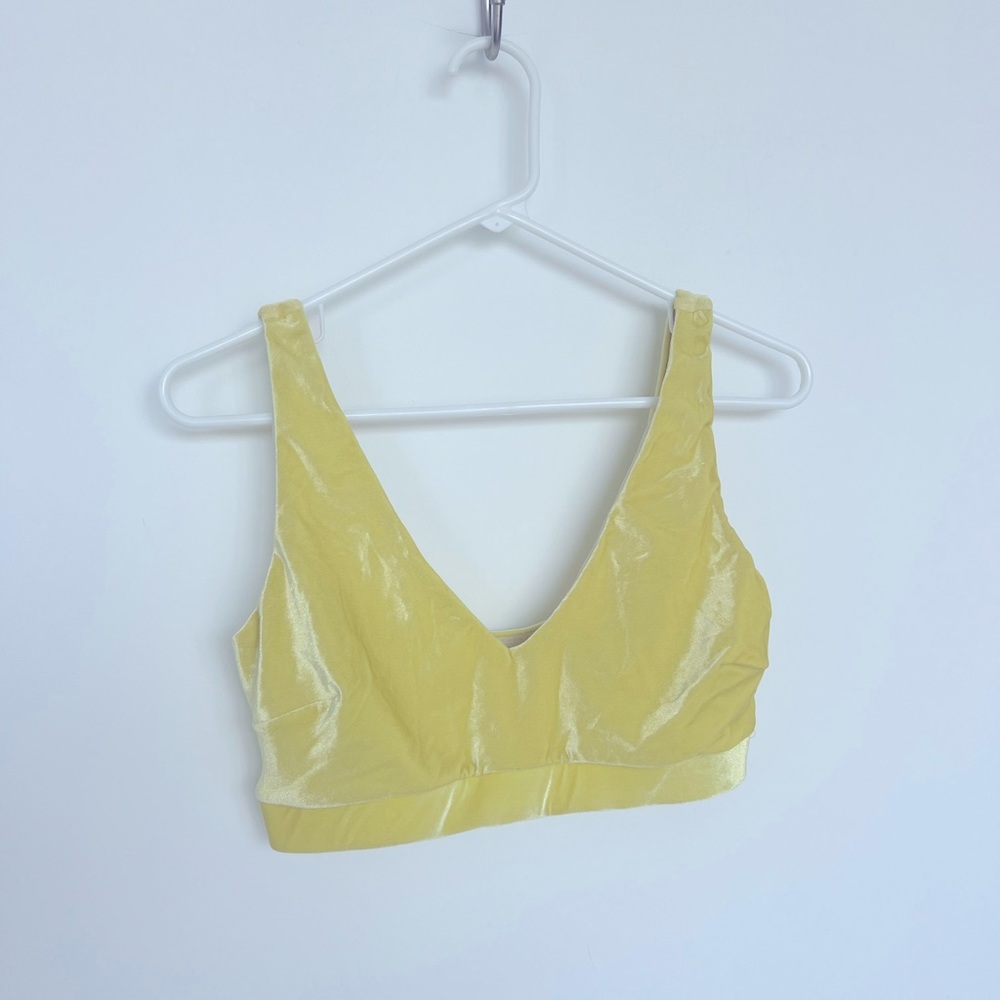 Yellow Velvet Swimsuit Top